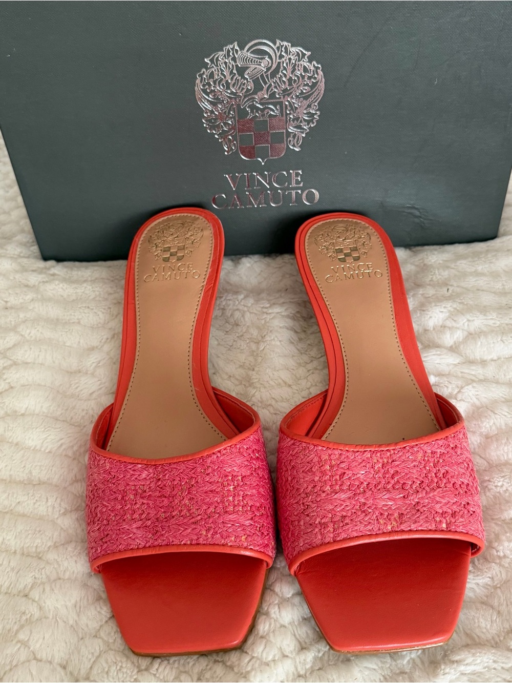 Vince Camuto Coral-Pink Slide Sandals